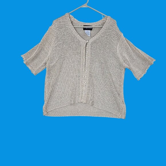 Sag Harbor Womens Extra Large Beige Knit Cardigan Sweater 100% Polyester - Picture 1 of 6